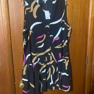 Nine West Multicolor Abstract Midi Dress